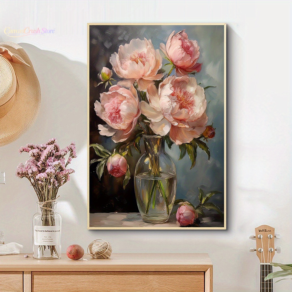 Home Decor Vase - قطعة واحدة من لوحة فنية قماشية