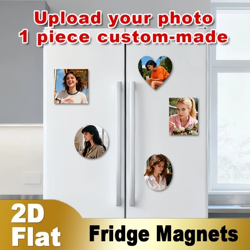 Home Decor Unique - مغناطيس ثلاجة مخصص بصورة شخصية ثنائية