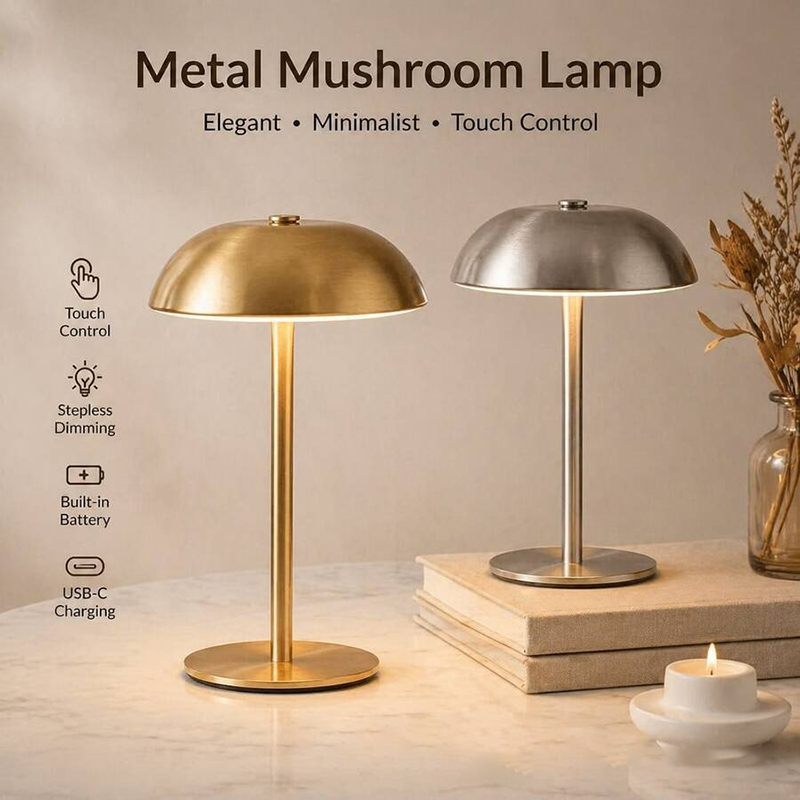 Home Decor Gift - مصباح طاولة على شكل فطر لطيف،