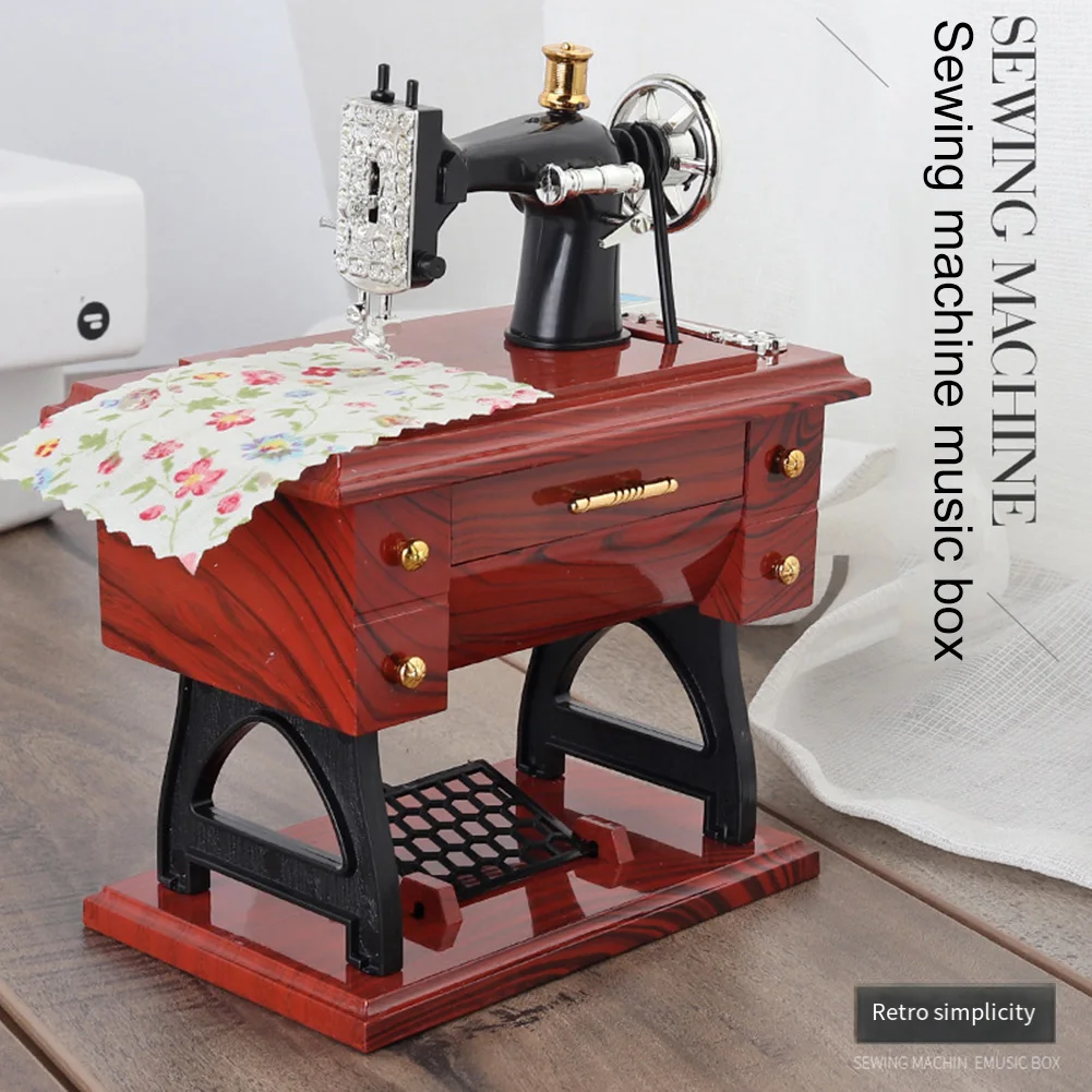 Home Decor Range - صندوق موسيقى على شكل ماكينة خياطة