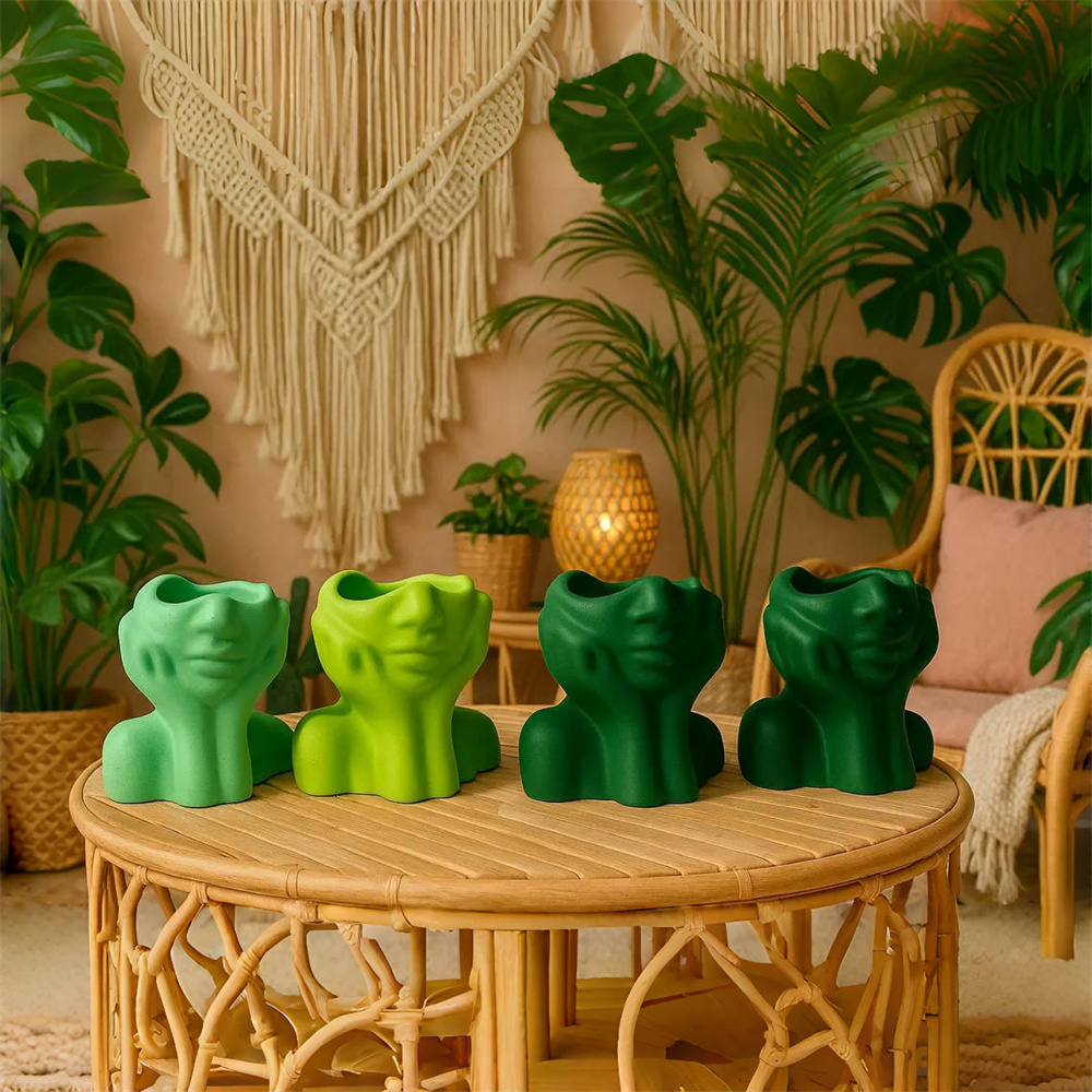 مجردة الوجه زارع وعاء قالب من  - مراجعة Succulent Planter Pot وسعره