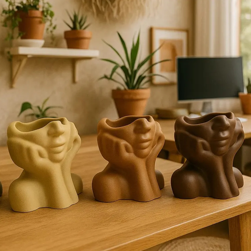 مجردة الوجه زارع وعاء قالب من  - مراجعة Succulent Planter Pot وسعره