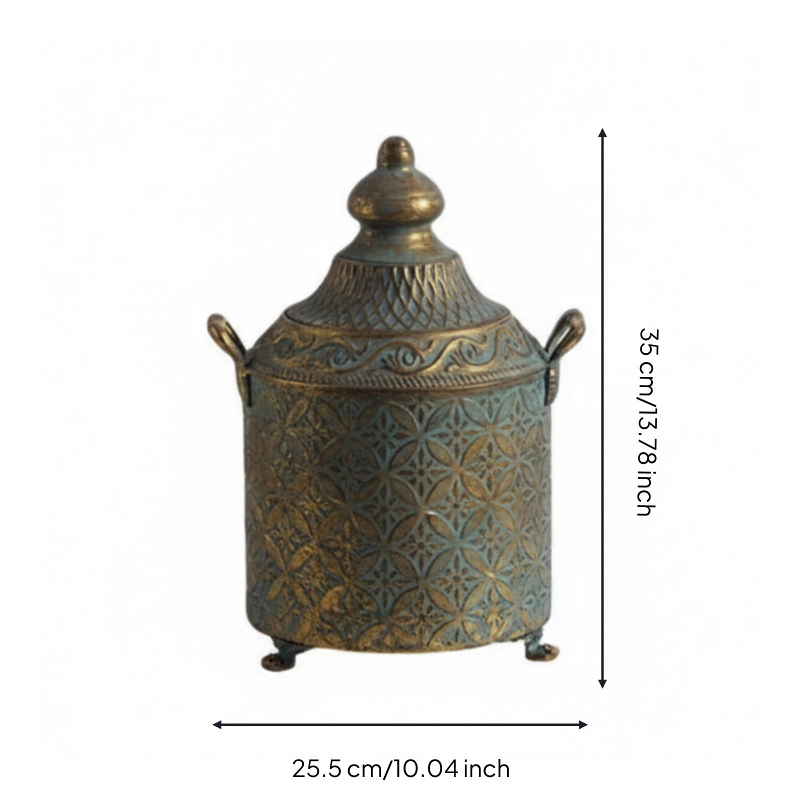 وعاء زخرفي معدني بتشطيب باتينا - مراجعة Home Decor Vase وسعره