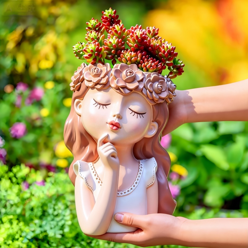قالب سيليكون كبير على شكل فتاة - مراجعة Succulent Planter Pot وسعره