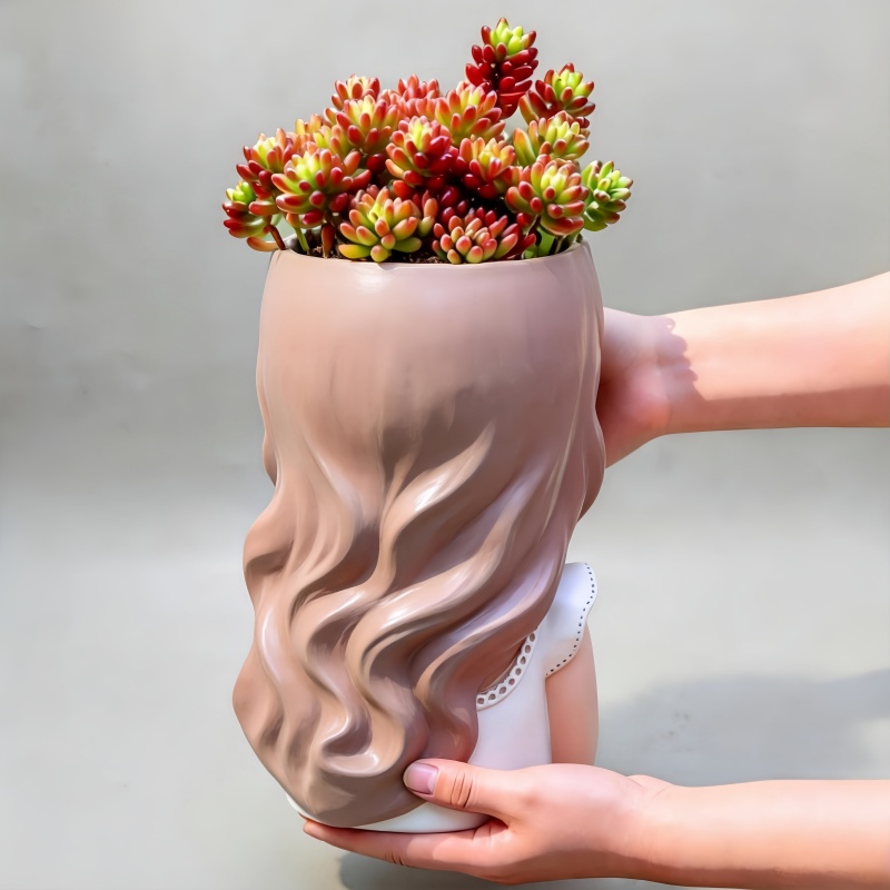 قالب سيليكون كبير على شكل فتاة - مراجعة Succulent Planter Pot وسعره
