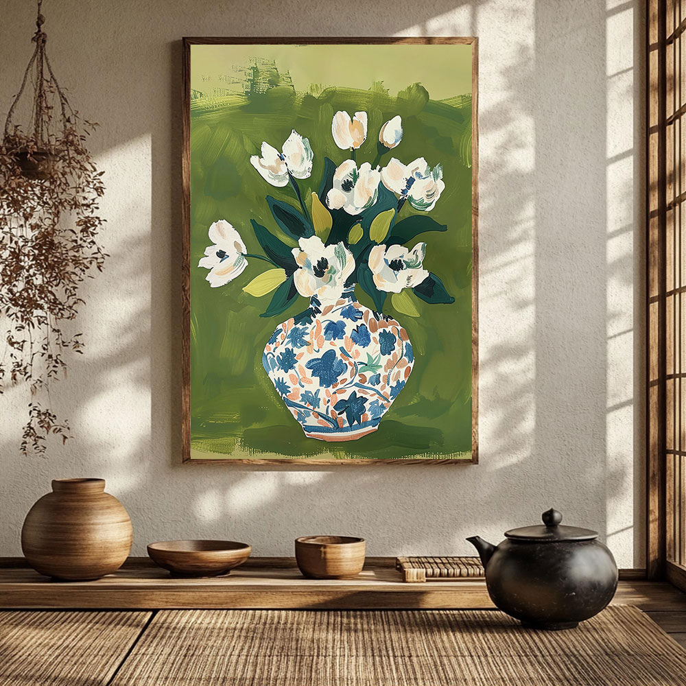زهور في مزهرية، ملصقات ملونة،  - مراجعة Home Decor Vase وسعره