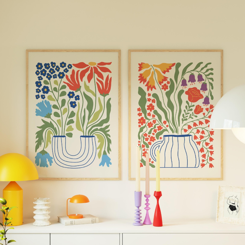3 قطع من لوحات جدارية قماشية ب - مراجعة Home Decor Vase وسعره