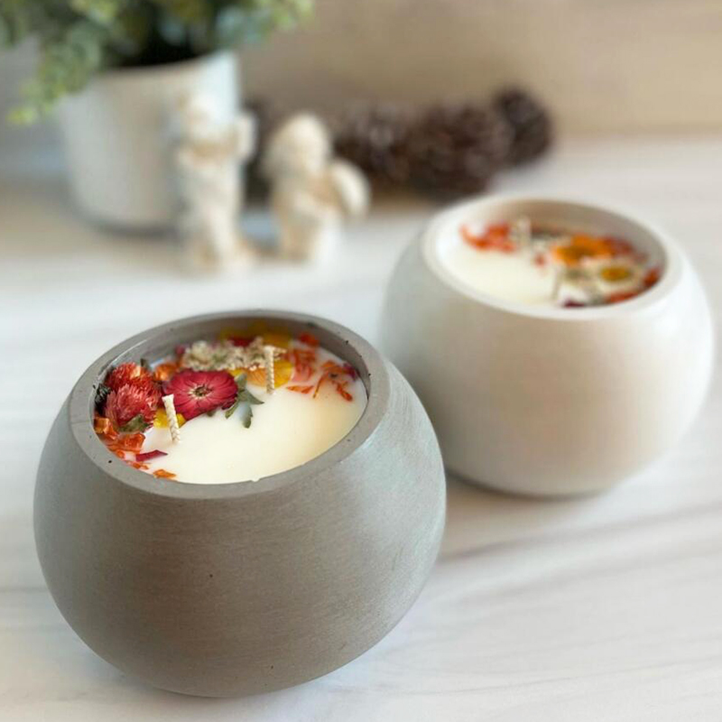 جرة شمعة خرسانية مستديرة قالب  - مراجعة Succulent Planter Pot وسعره