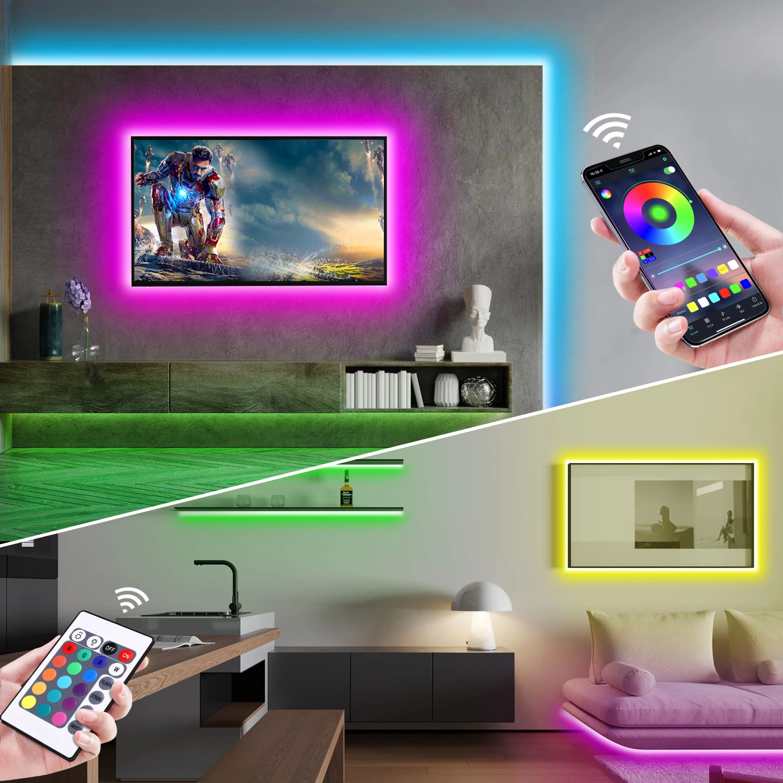 1-5 متر RGB LED شريط ضوء النيو - مراجعة Home Decor App وسعره
