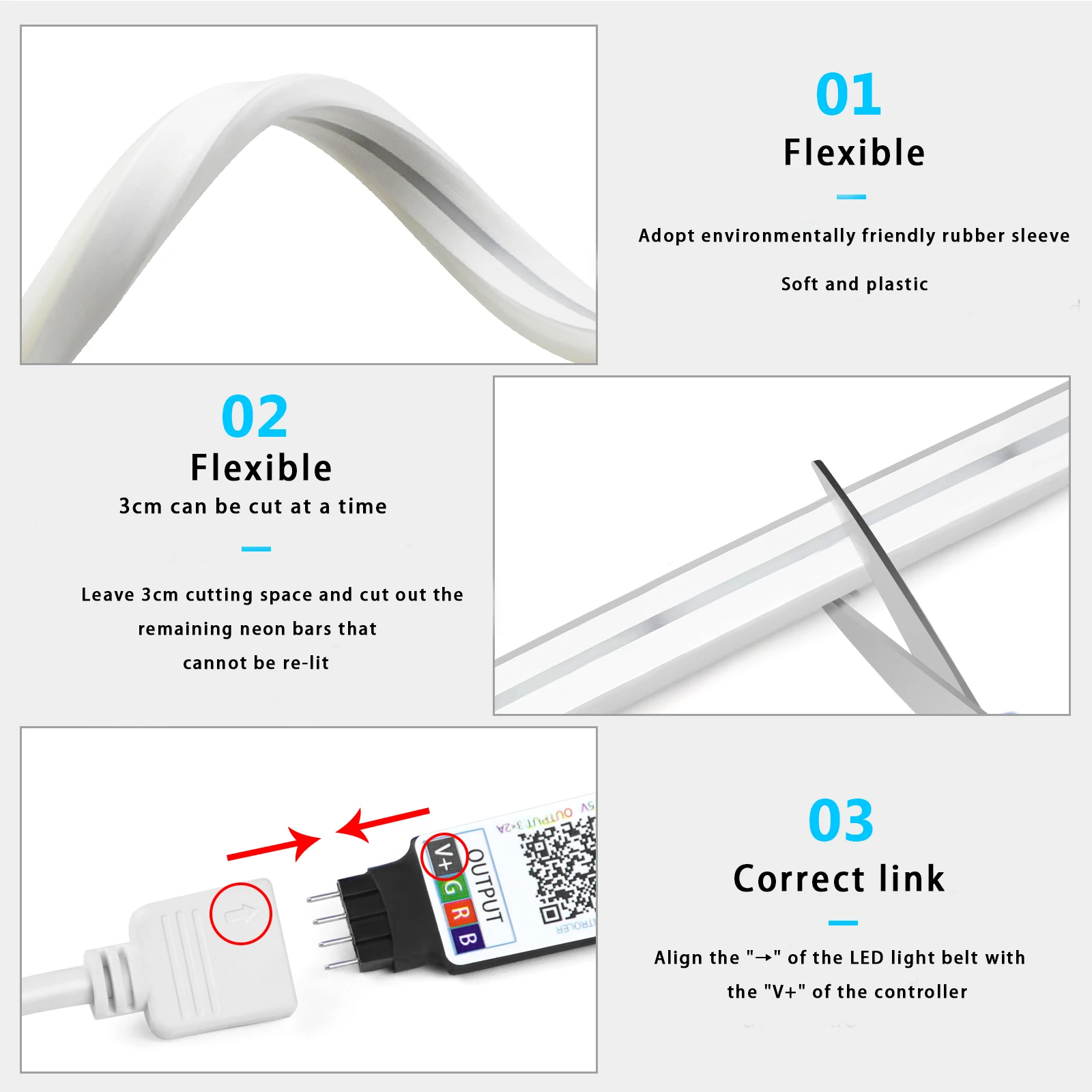 1-5 متر RGB LED شريط ضوء النيو - مراجعة Home Decor App وسعره